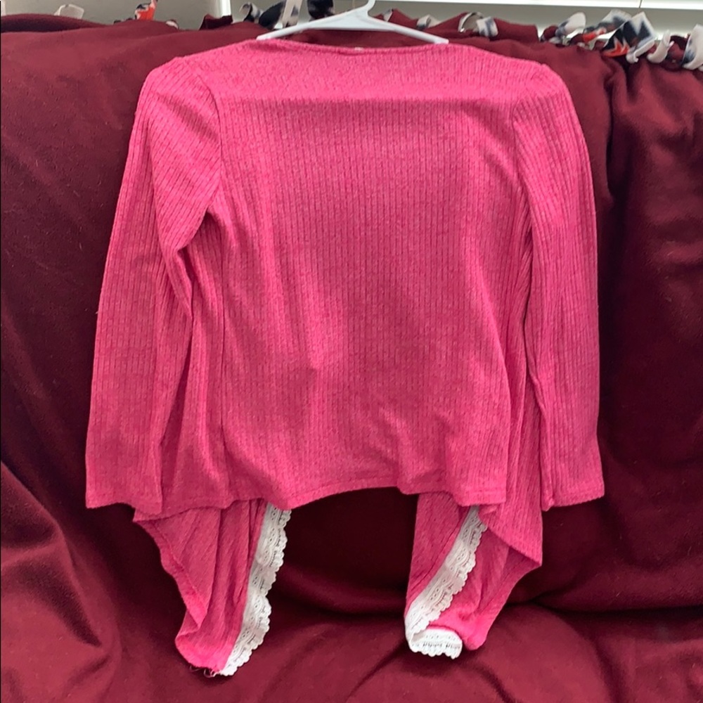 Pink Ruffle Cardigan - Picture 2 of 4